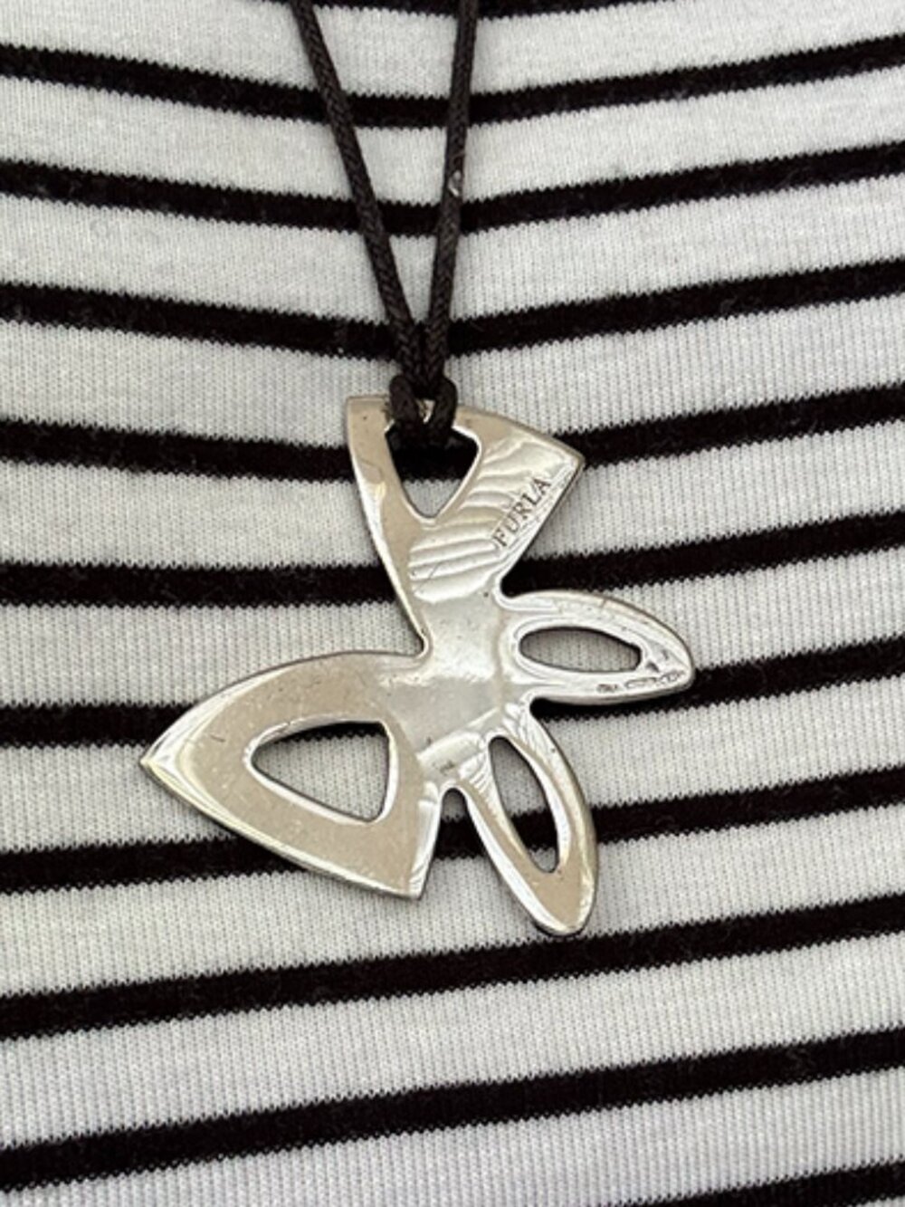 FURLA Sterling Silver Butterfly Pendant Necklace | Modern Minimalist